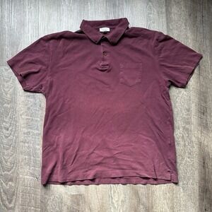 Sunspel Polo Shirt Mens XL Red Riviera Short Sleeve Mesh Pique James Bond